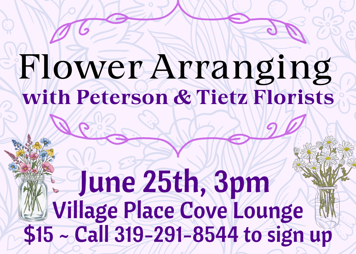Lavender and purple ad for Flower Arranging and mason jars with flowers