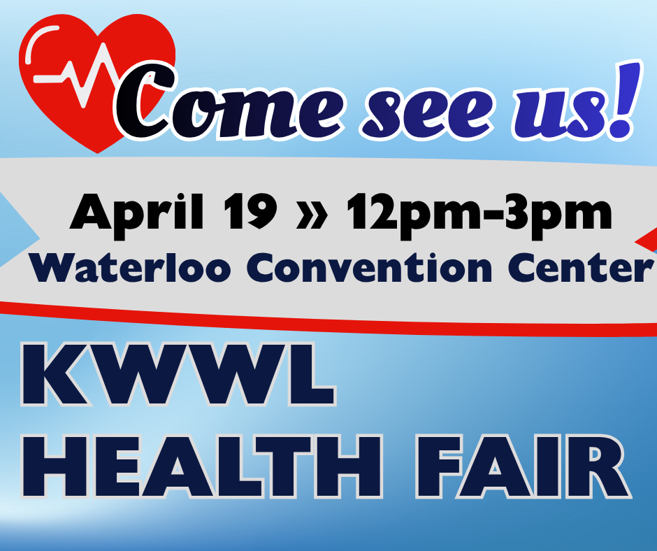 blues and grays and red in this Heath Fair announcement encouraging you to come see the Friendship Village table