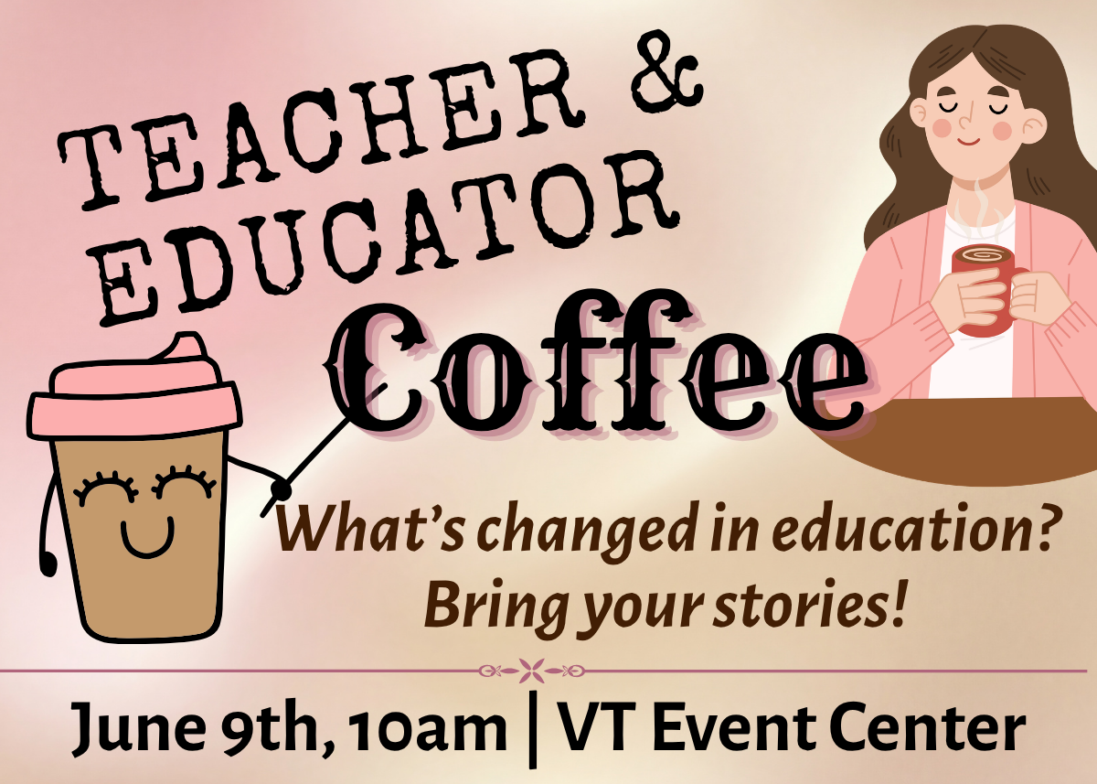 pink and brown colors for the Teacher and Educator Coffee 