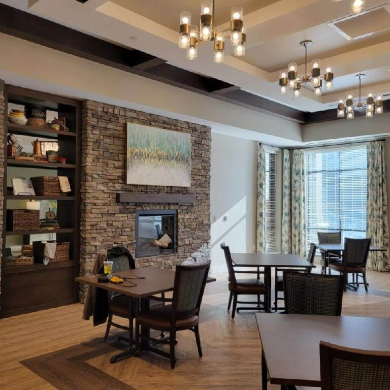 view of dining room in the newly constructed Wellspring Living