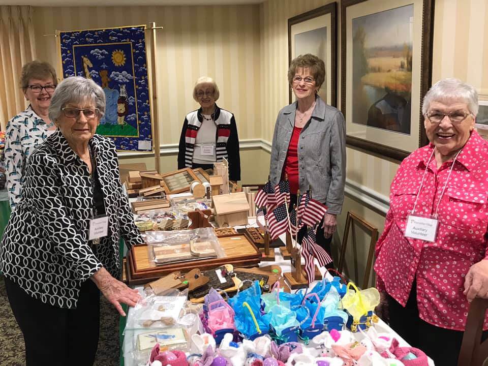 Independent living residents set up a craft shop to raise money for the Auxiliary