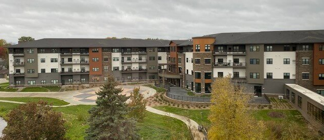 View of Village Terrace independent living apartment building