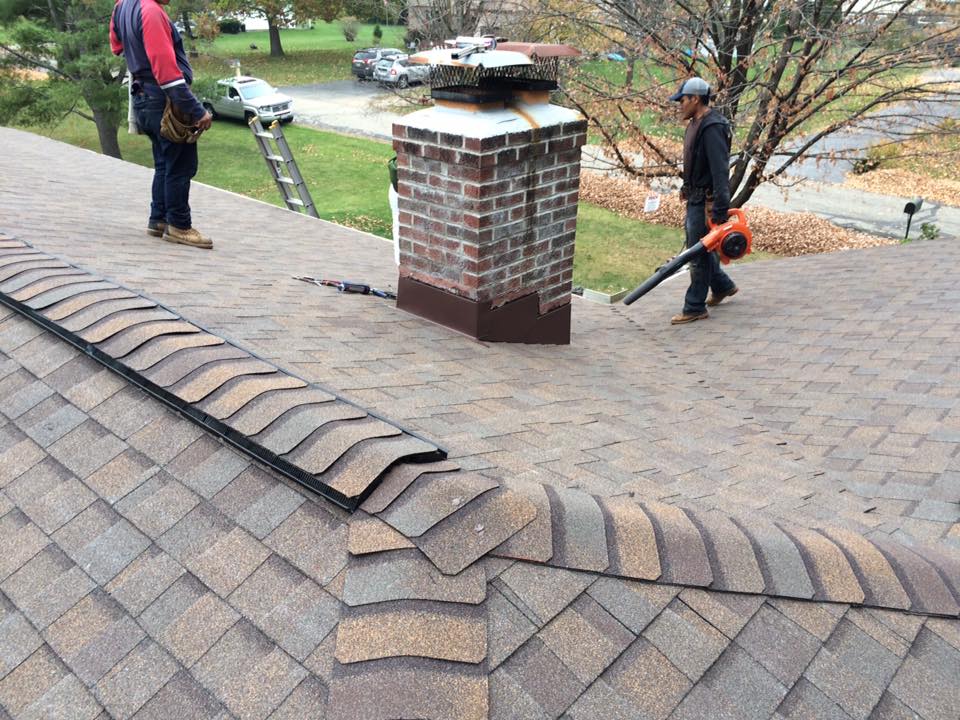 multicolor roof installation