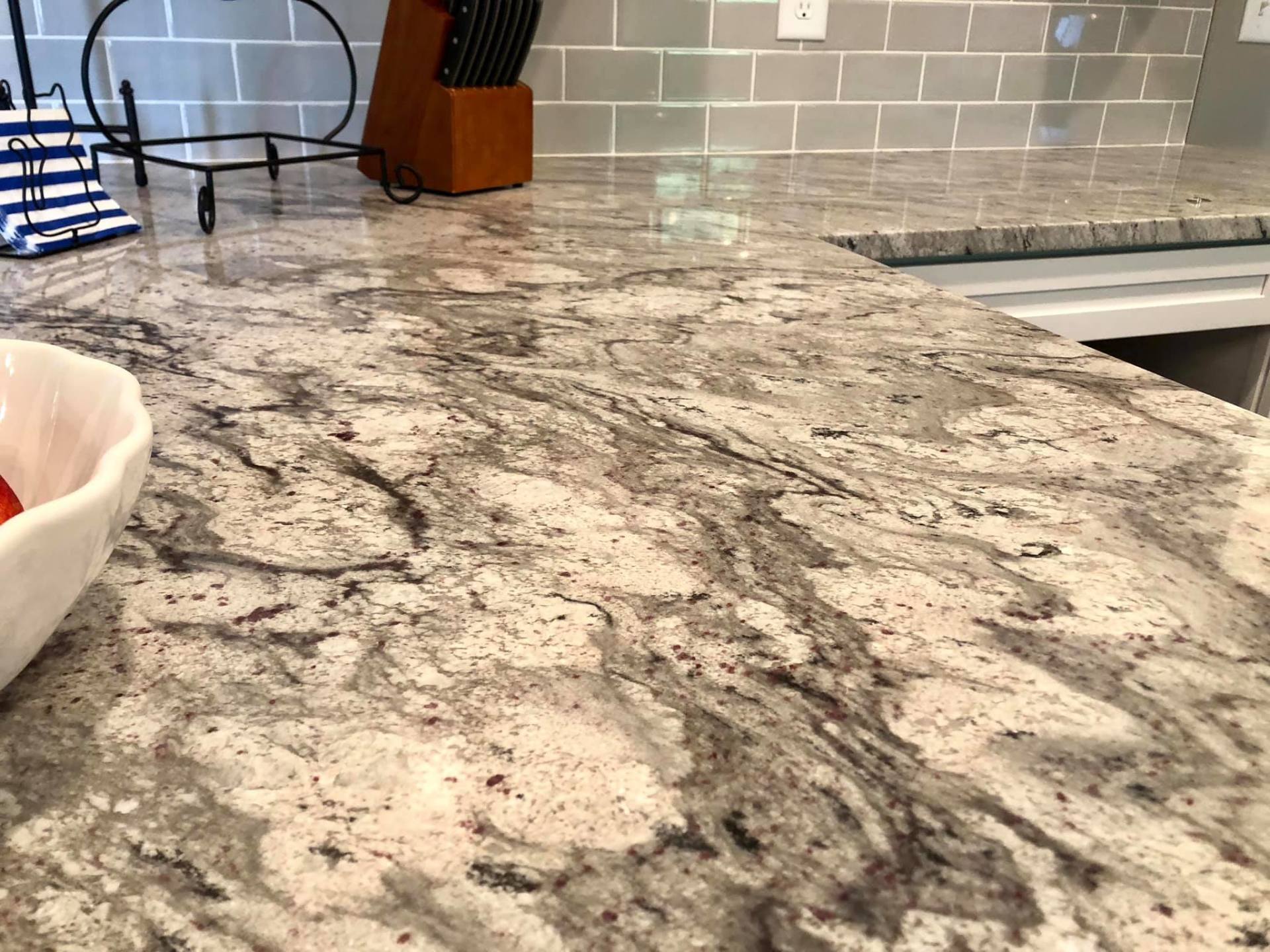 closeup on countertop