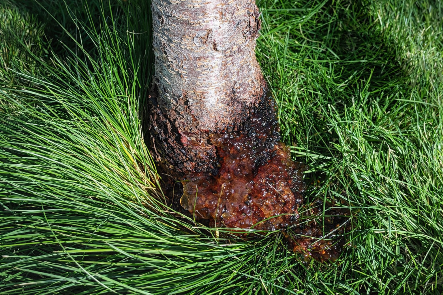 Roundheaded borer damage on tree trunk in Carrollton TX