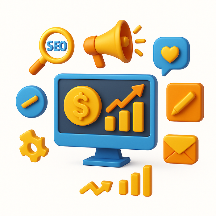 Digital Marketing 3D depiction of services