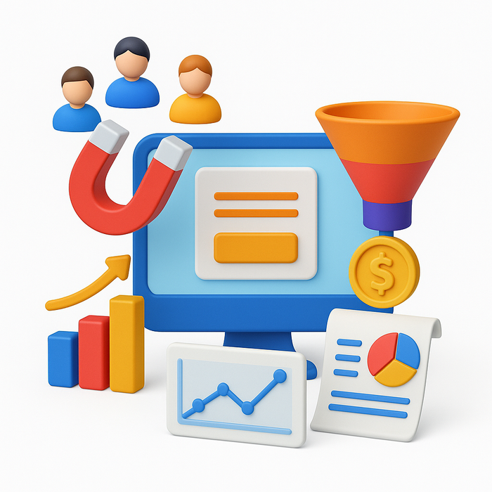 Lead Generation Marketing 3D depiction of services
