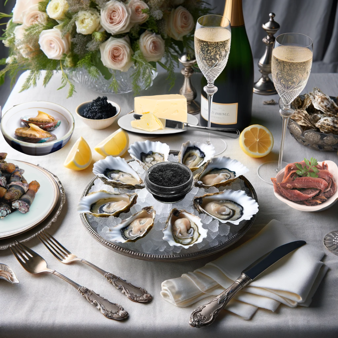 ostriche caviale e champagne