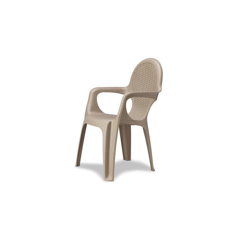 In tecnopolimero.
Superficie lavorata a motivo intrecciato.
Dimensioni 56 X 58 X h 84 cm.
Colore tortora.