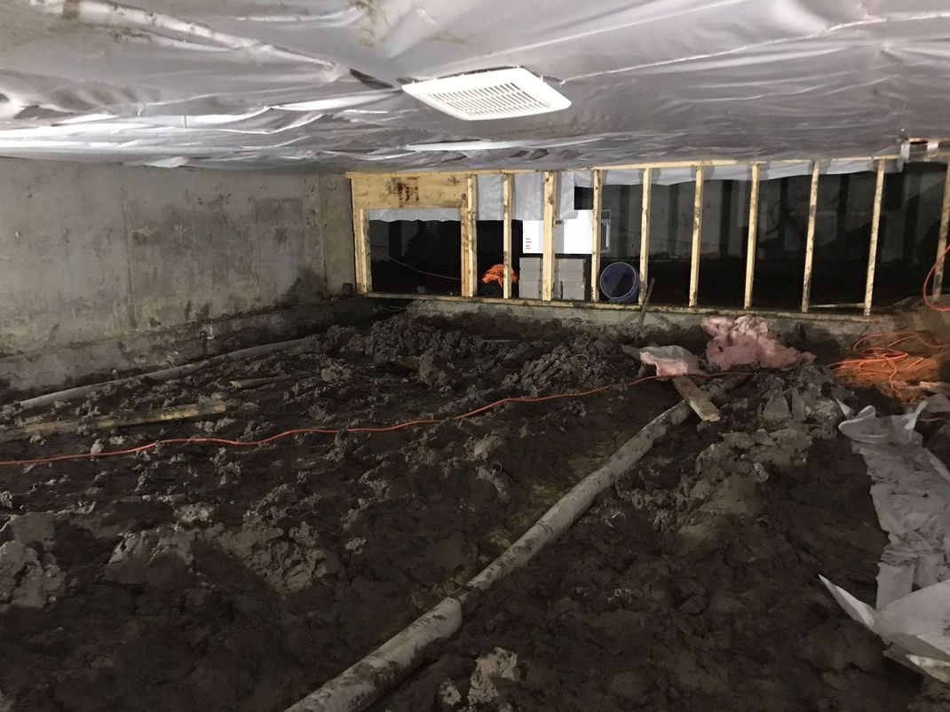 photo of damp crawlspace