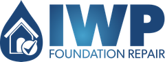 A blue logo for iwp foundation repair