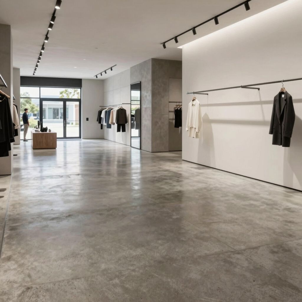 Clothing store interior, polished concrete floors, Margaret River WA
