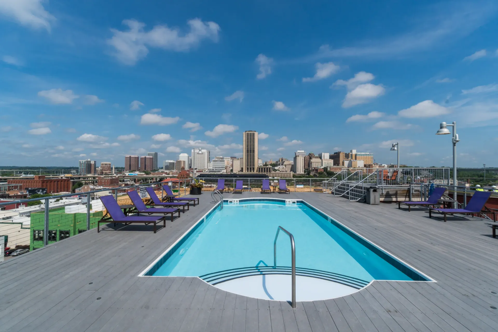 Rooftop swimming pool.