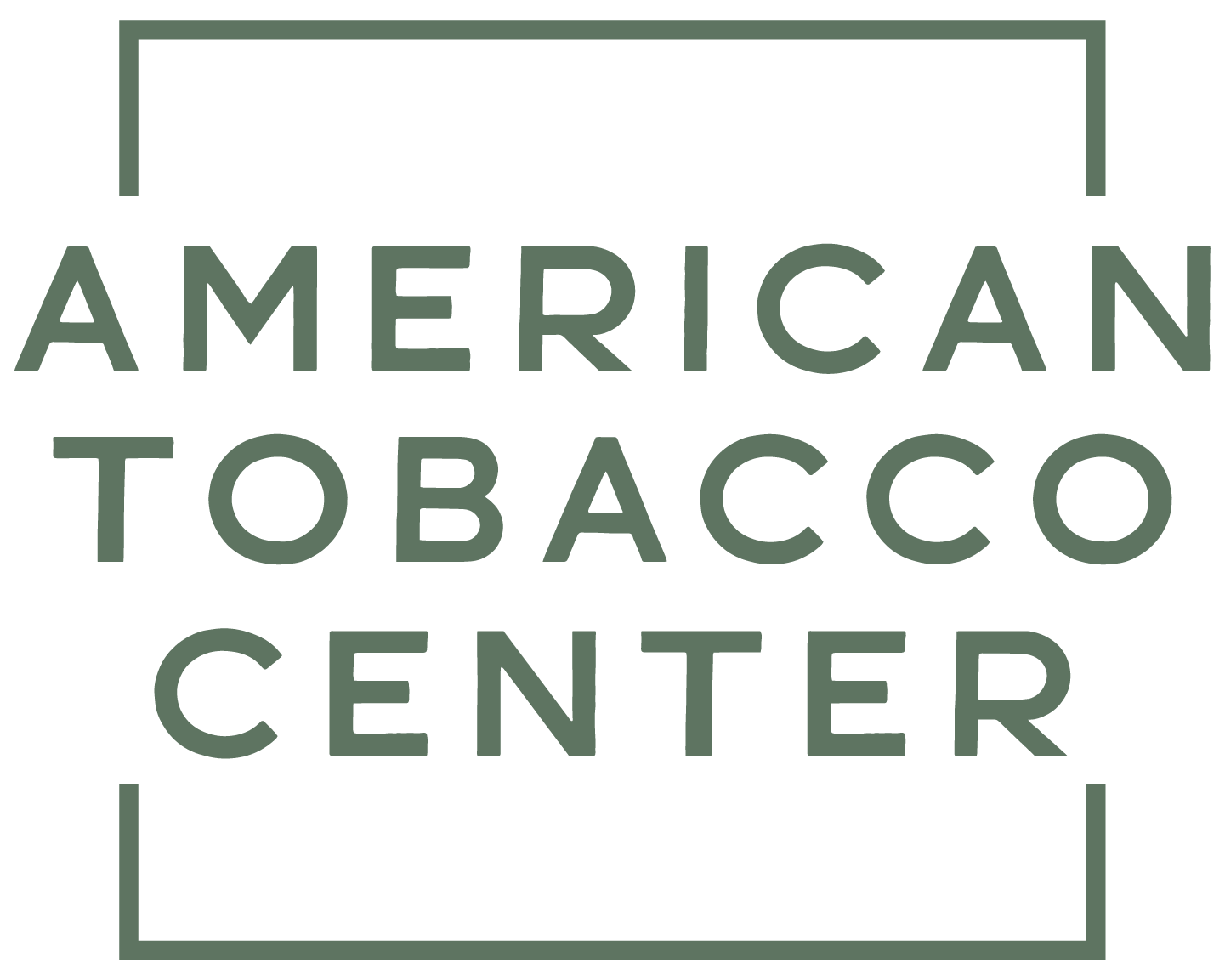 American Tobacco Center logo in green: text inside a square with