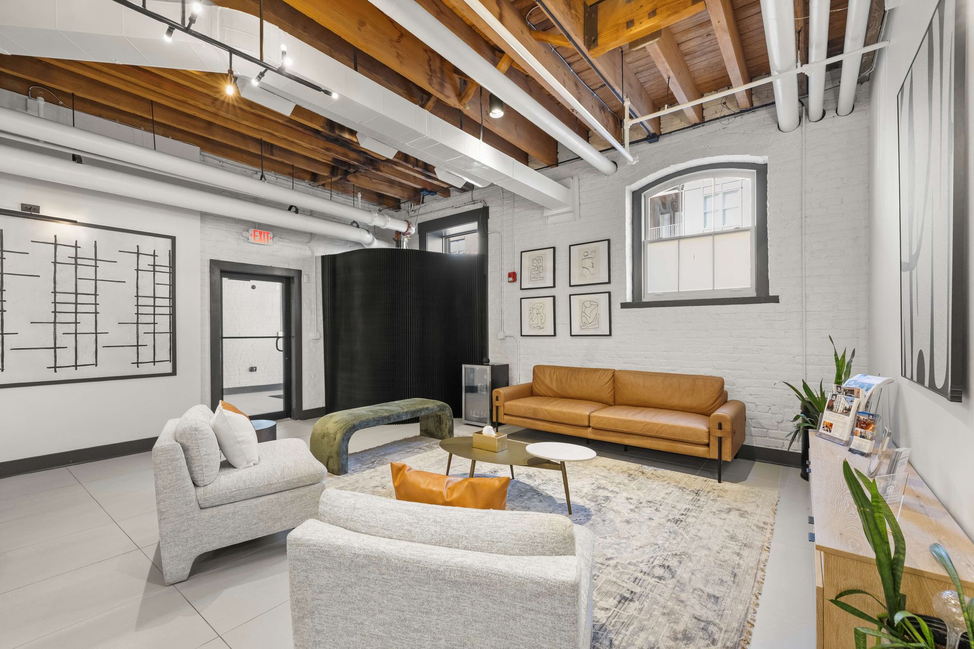 Residential lounge with seating.