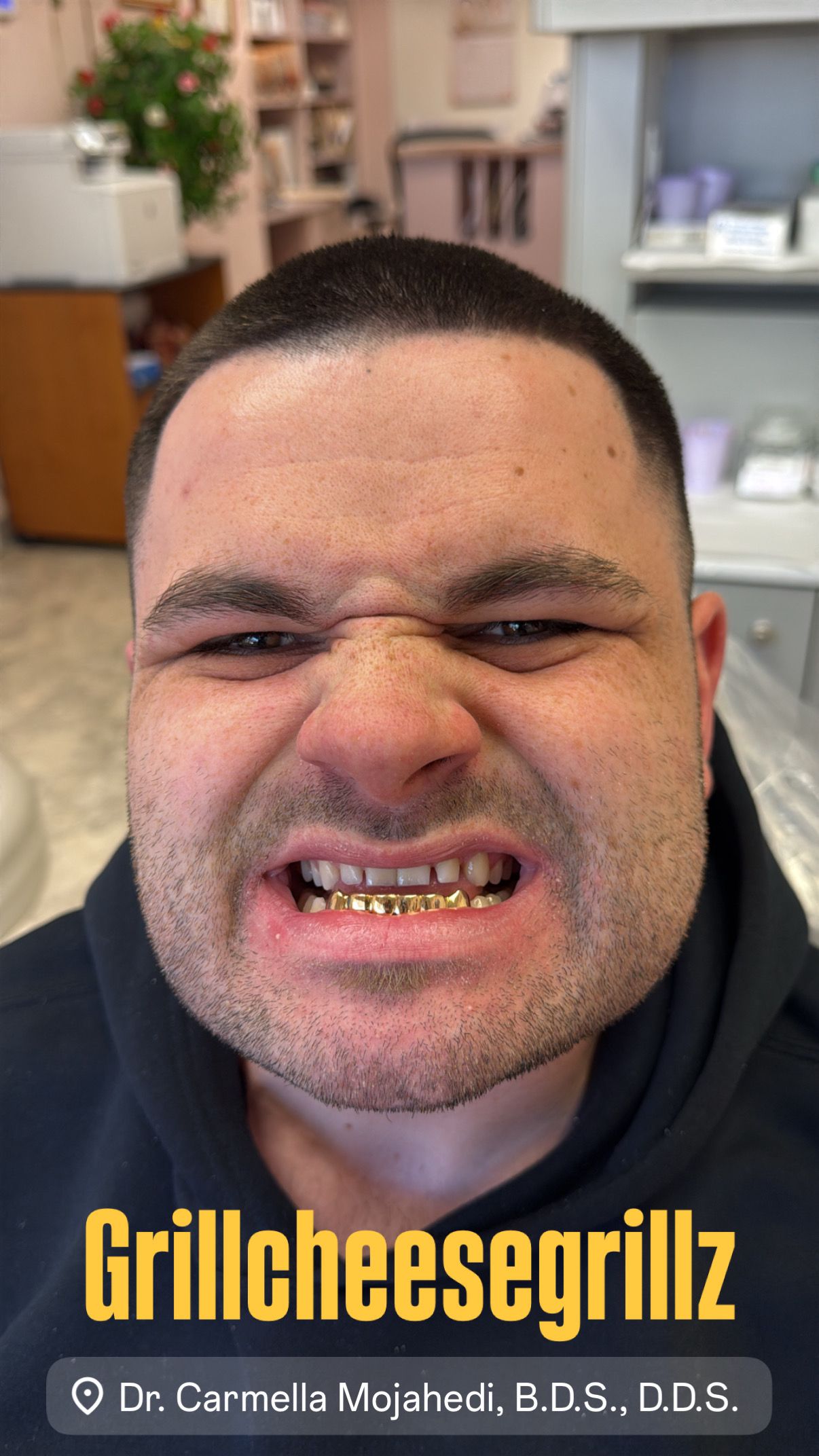 guy with golds bottom grill