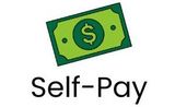 A green dollar bill with a dollar sign on it and the words `` self-pay '' below it.