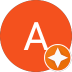 Orange circle with white 