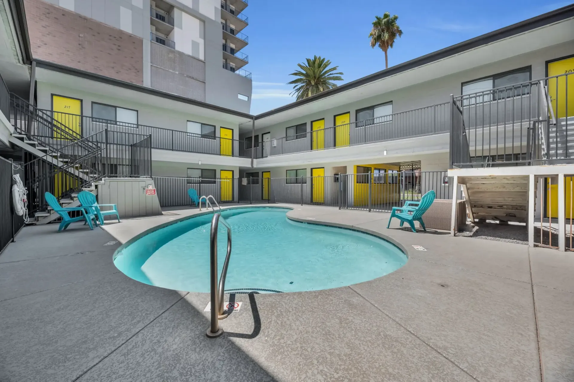 a large swimming pool in the middle of a building