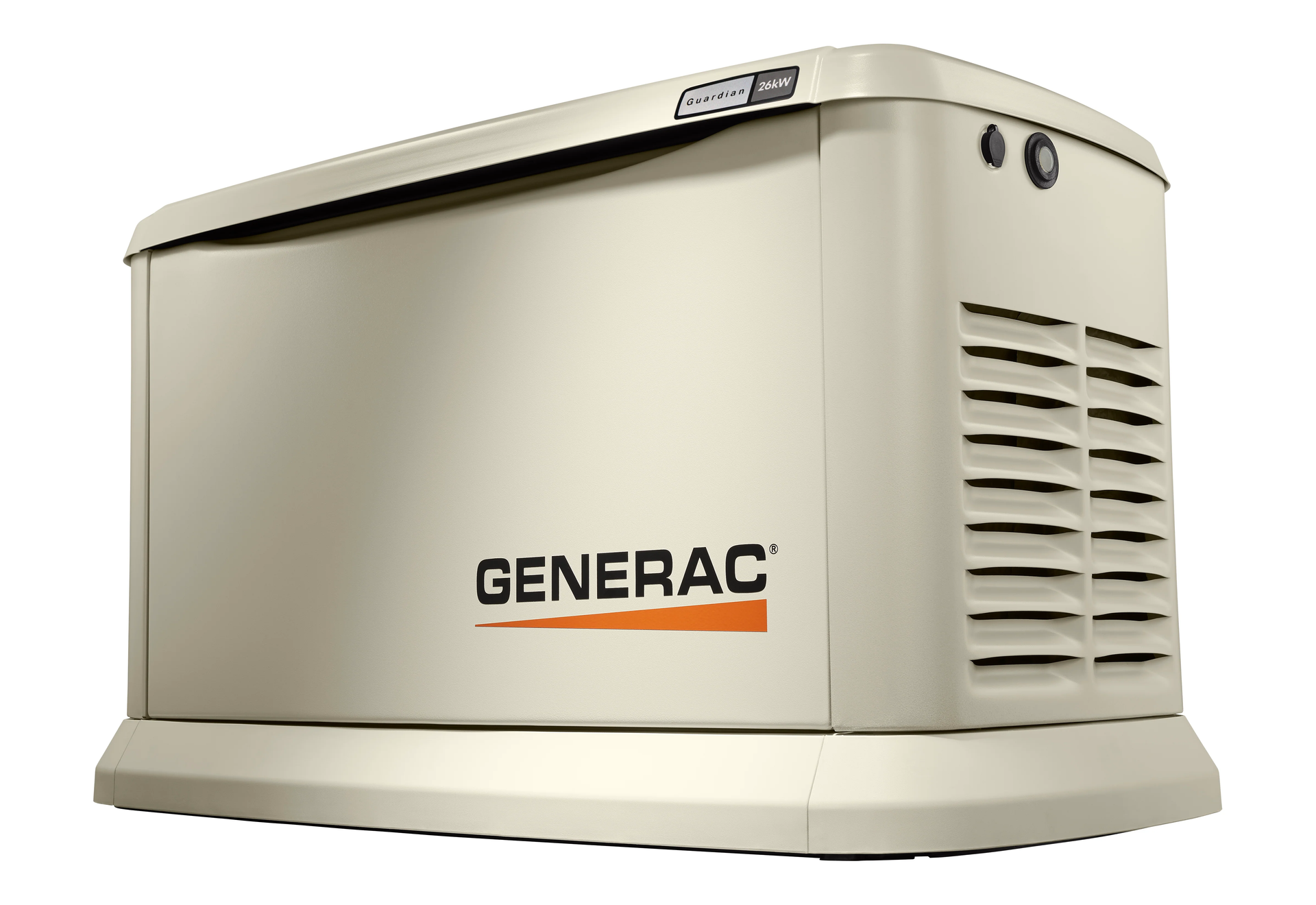 A generac generator is shown on a white background