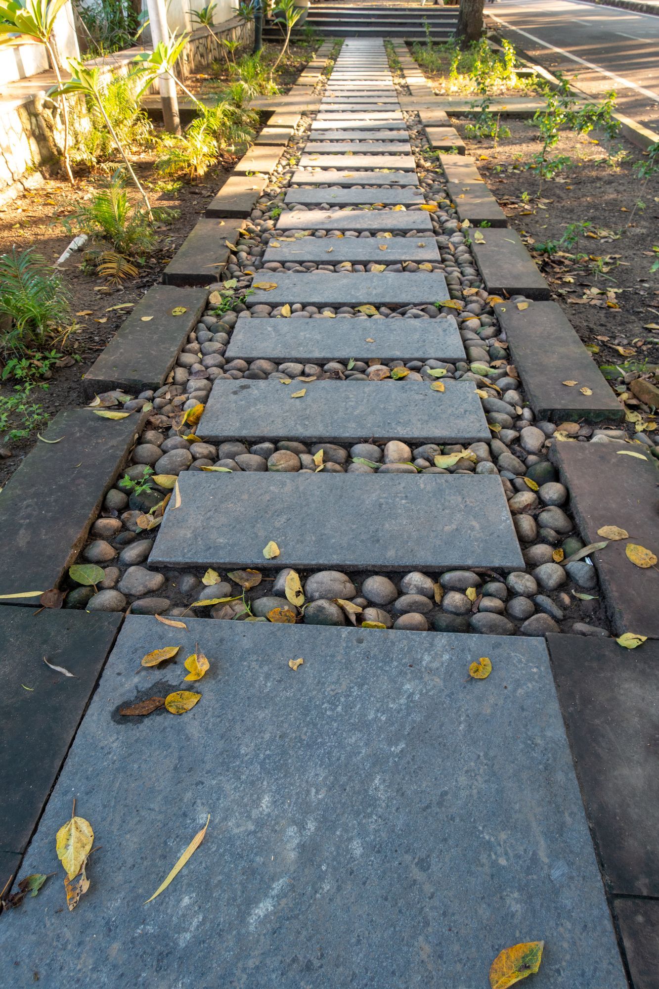 Hardscaping design path with stone and granite