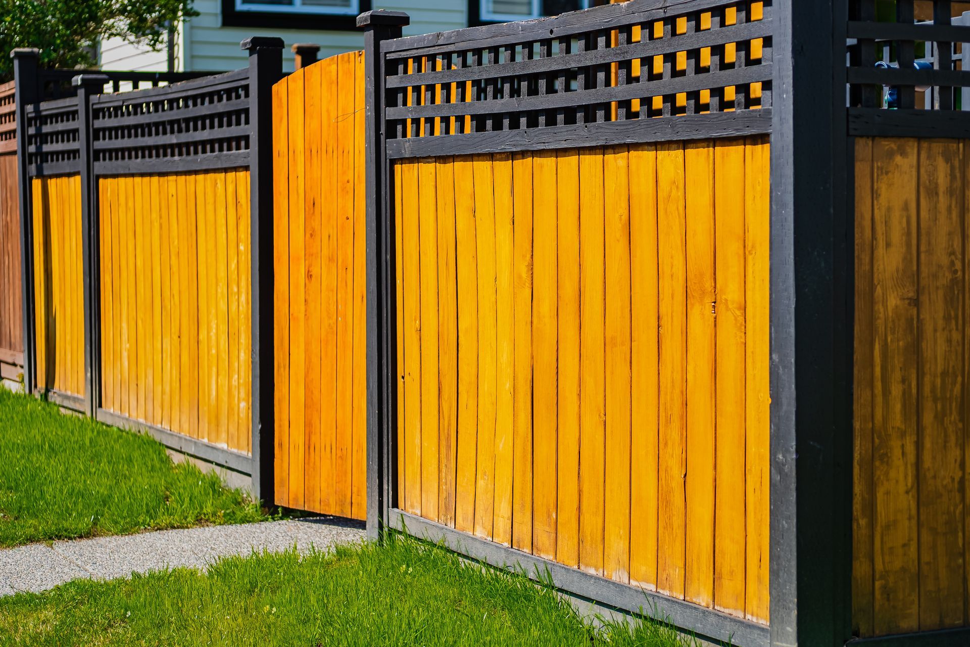 outdoor wood fence installed