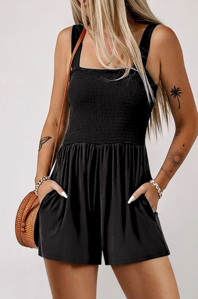 Wellness Cami Romper ロンパース　ブラック Wellness Cami Romper | ALEXIA STAM