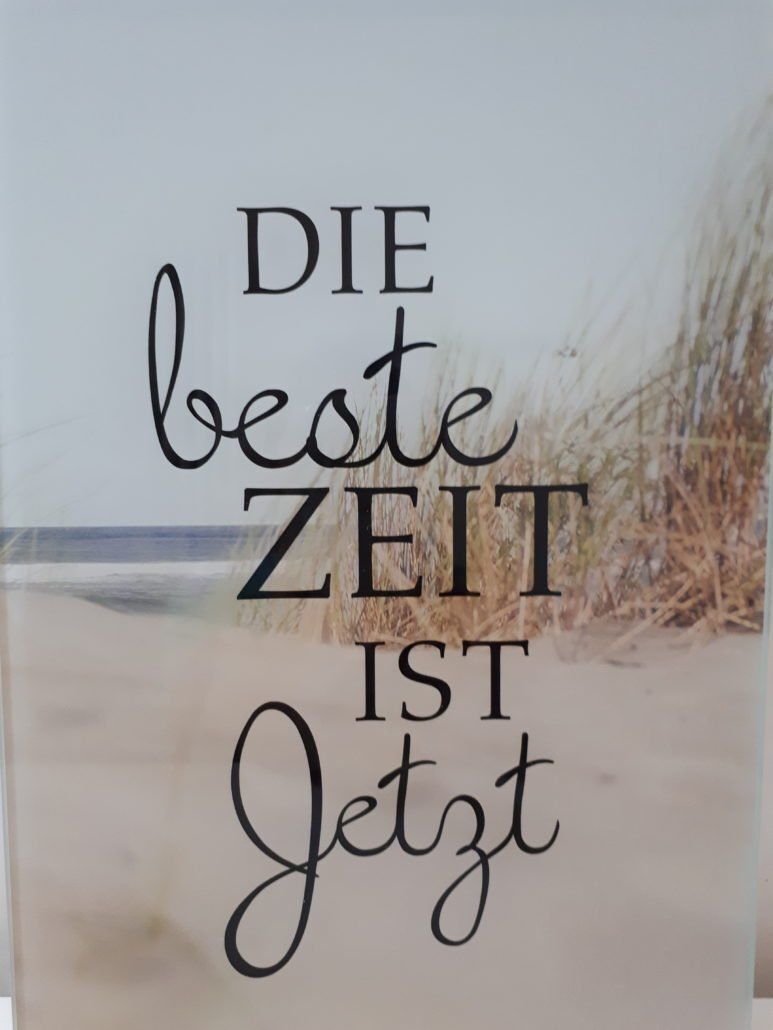 A book that says die beste zeit ist jetzt