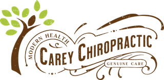 Logo for Carey Chiropractic with a tree, text 