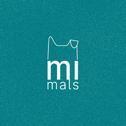 Contorno blanco de un perro sobre la palabra 