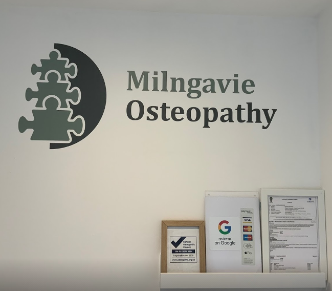 Milngavie Osteopathy sign outside clinic