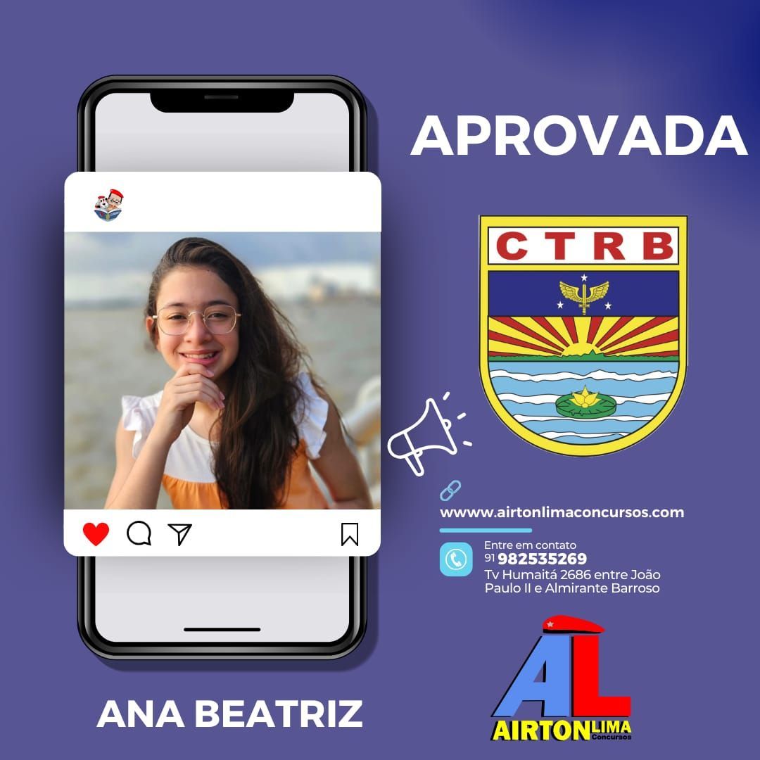 Mulher no gráfico de telefone; aprovado por Ana Beatriz, logotipo do CTRB, Airt Online.