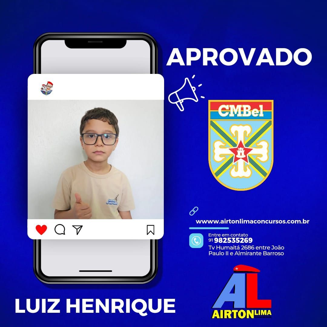 Menino fazendo sinal de positivo ao celular, aprovado pela CMBel. Fundo azul com logotipo e nome 