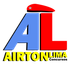 A blue red and yellow logo for airton lima concursos