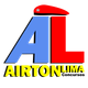 A blue red and yellow logo for airton lima concursos