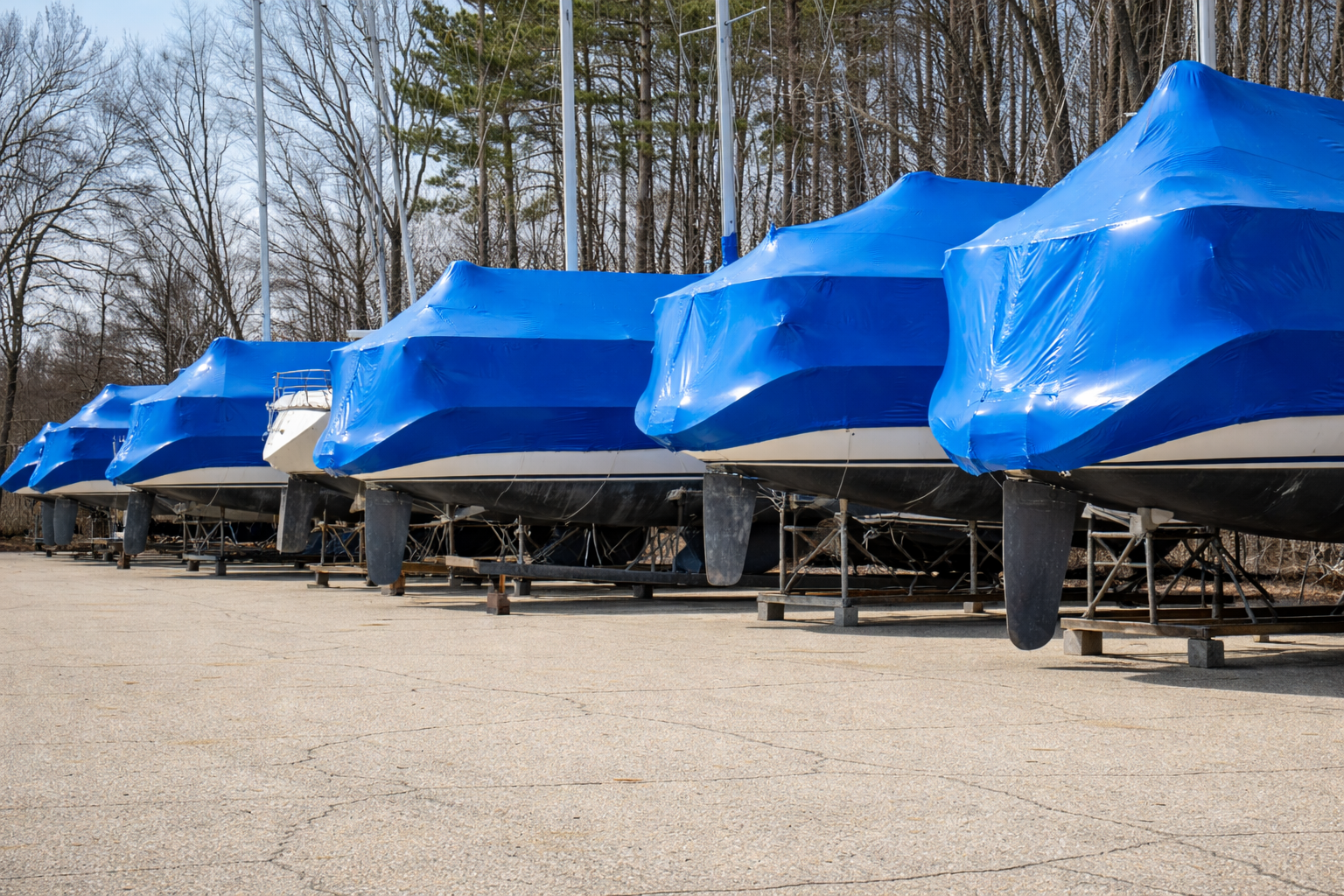 A wooden shipping crate with an open lid; a person works on the crate in a workshop.