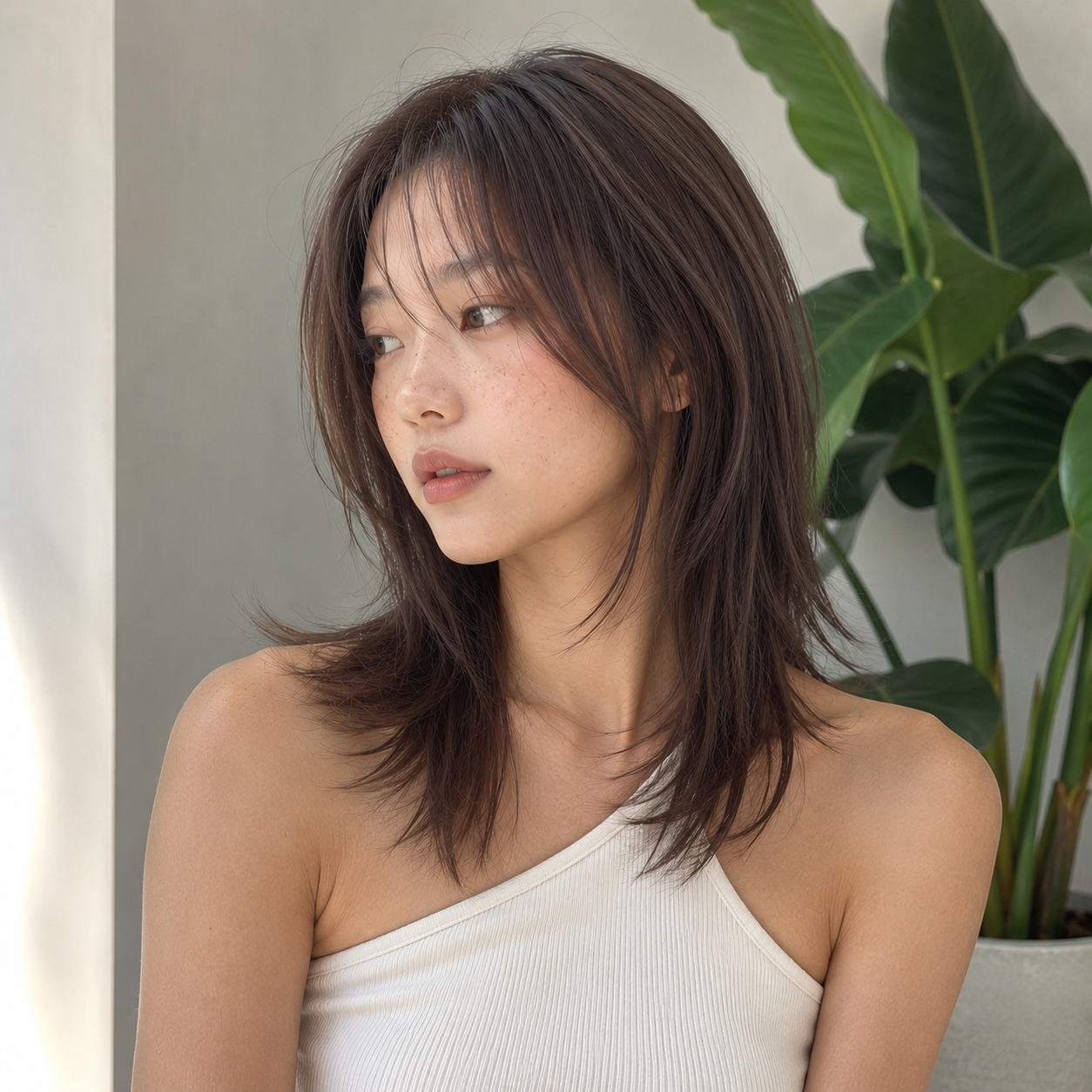 Korean layered cut at Bymond Gwangalli Busan — English-speaking hair salon