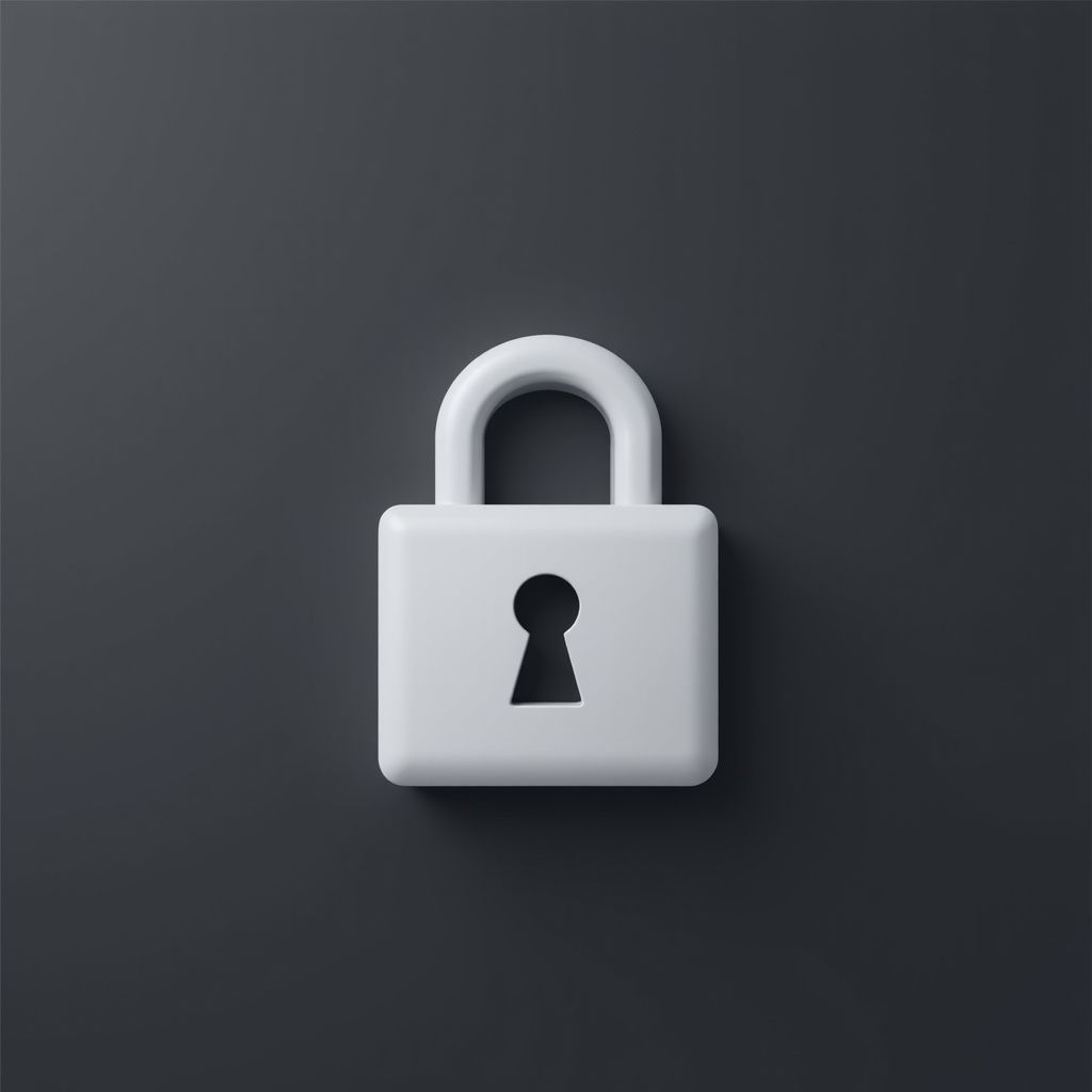 White padlock icon on a dark gray background.