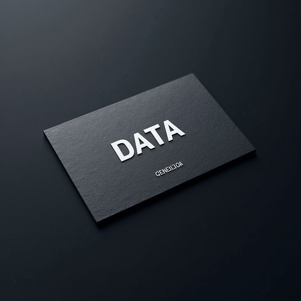 Black card with raised white letters spelling 