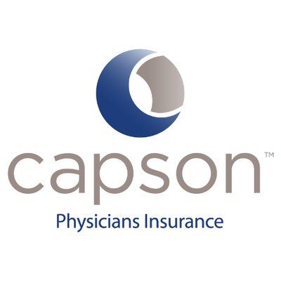 The logo for capson physicians insurance is blue and gray.