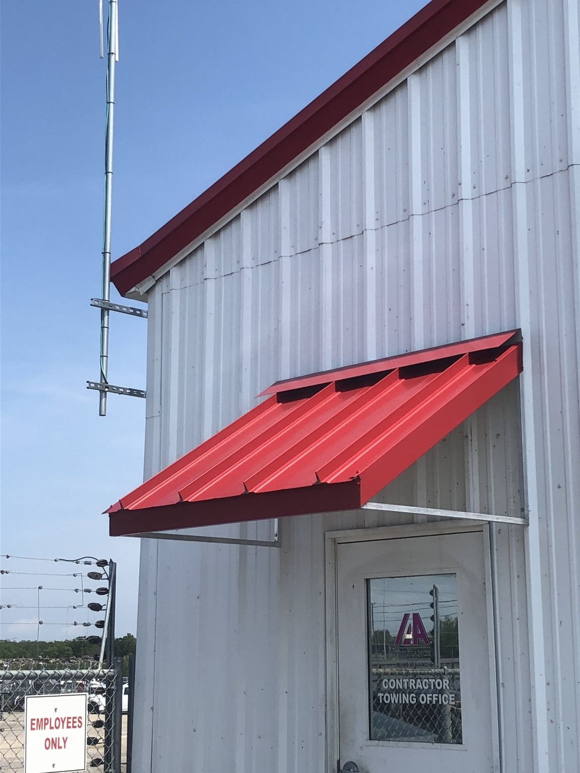 Awning Gallery — Simple Red Awning Made Of Steel in Chalmette, LA