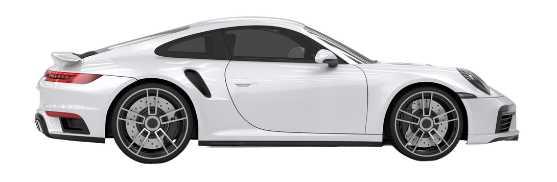 White Porsche sports car on a white background.