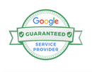 Google Guaranteed Service Provider badge in green and white.