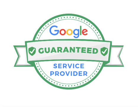 Google Guaranteed Service Provider badge in green and white.