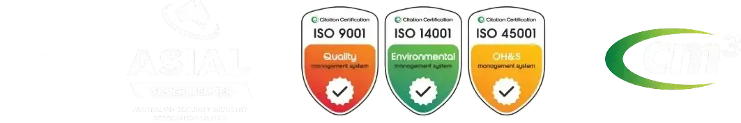 A red green and yellow iso logo with arrows pointing up