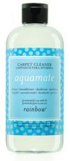 A bottle of aquamate carpet cleaner on a white background.