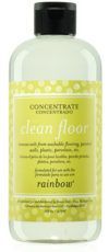A bottle of rainbow clean floor concentrate on a white background.
