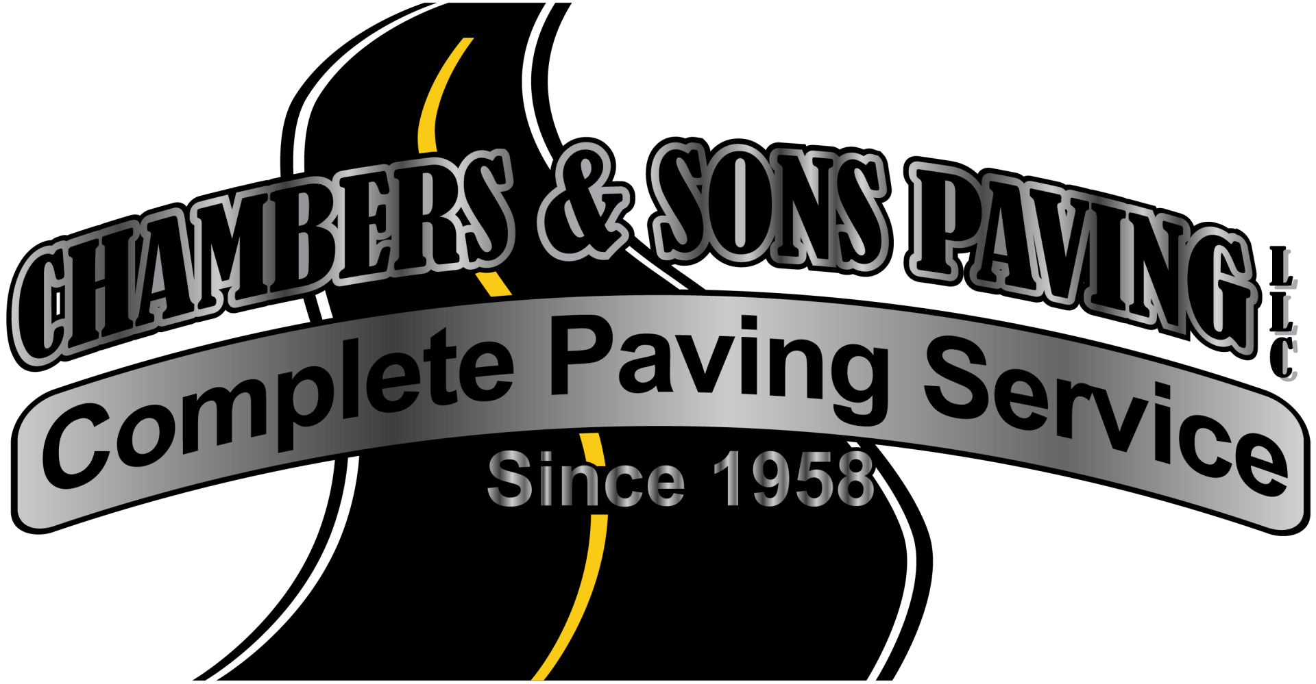 the logo for chambers & sons paving complete paving service since 1958