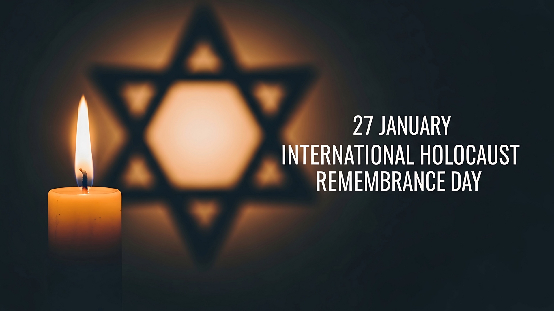 Burning a remembrance candle for the Holocaust