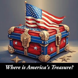 A trunk with an american flag on top of it